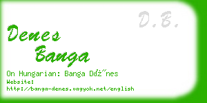 denes banga business card